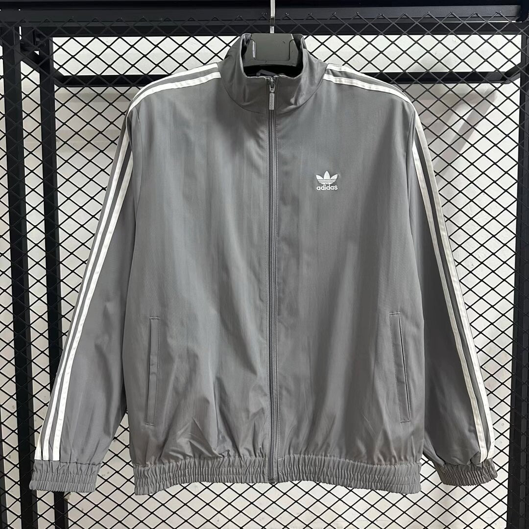 adidas Windbreaker - Grey/White