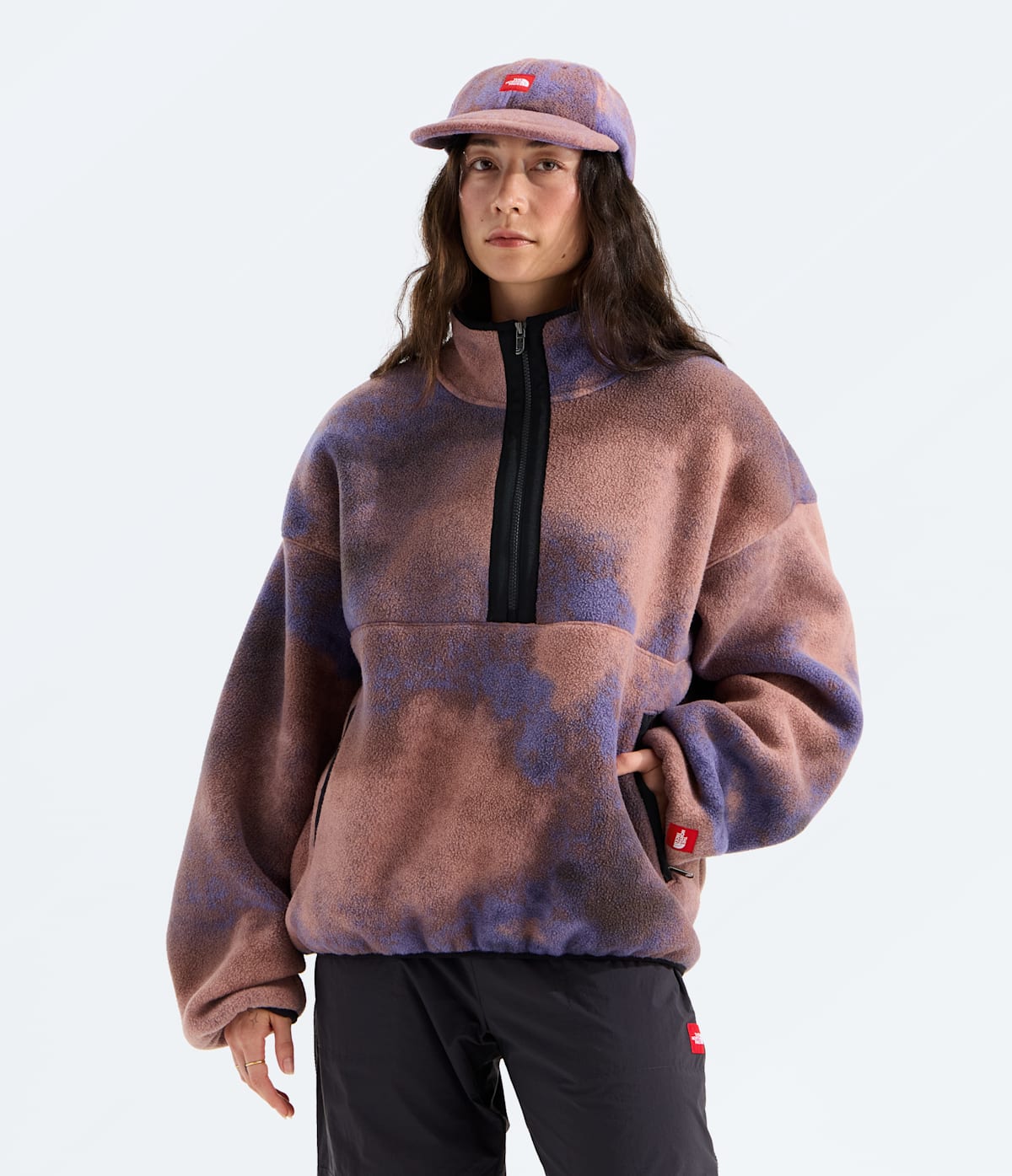 Unisex TNF™ Red Box Printed ½-Zip Fleece