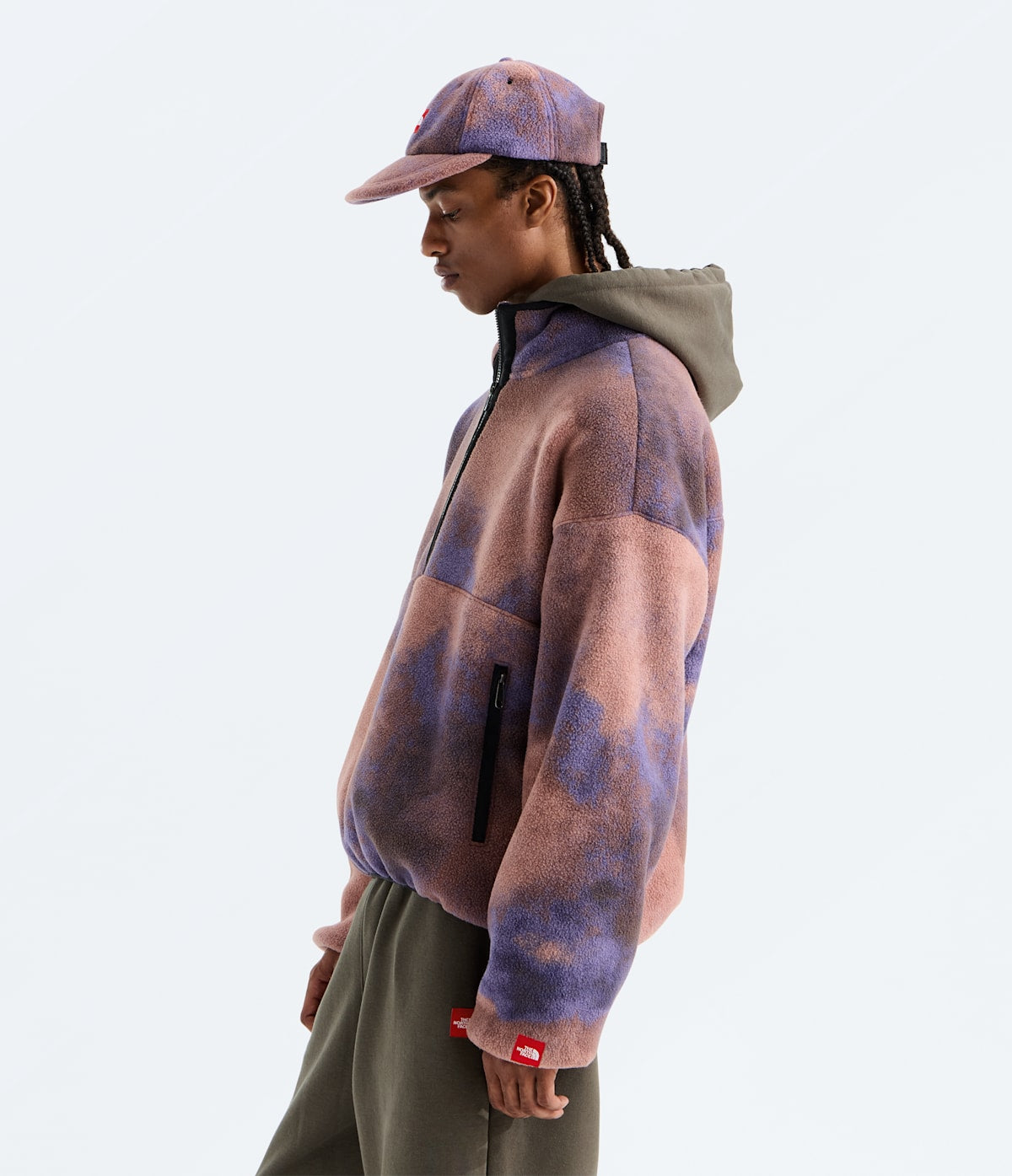 Unisex TNF™ Red Box Printed ½-Zip Fleece