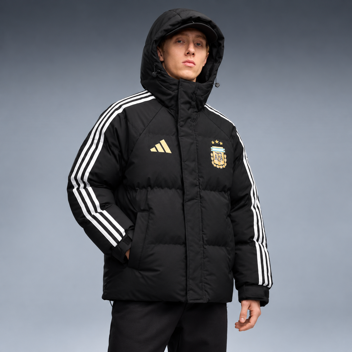 fd-gen yp-adidas-argentina-hooded-puffer-jacket-97204--black tres-quartos
