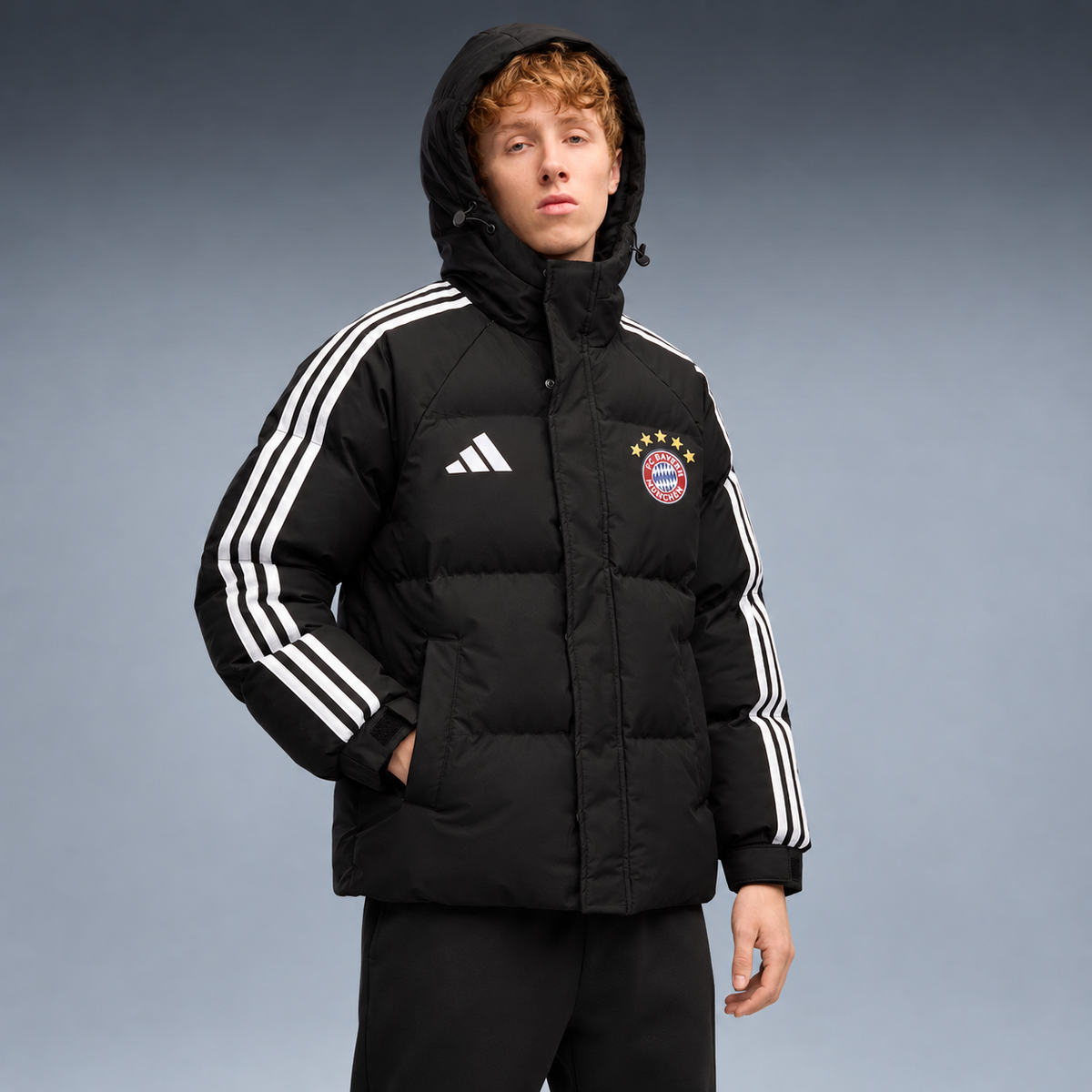fd-gen yp-adidas-bayern-munich-hooded-puffer-jacket-97208--black tres-quartos