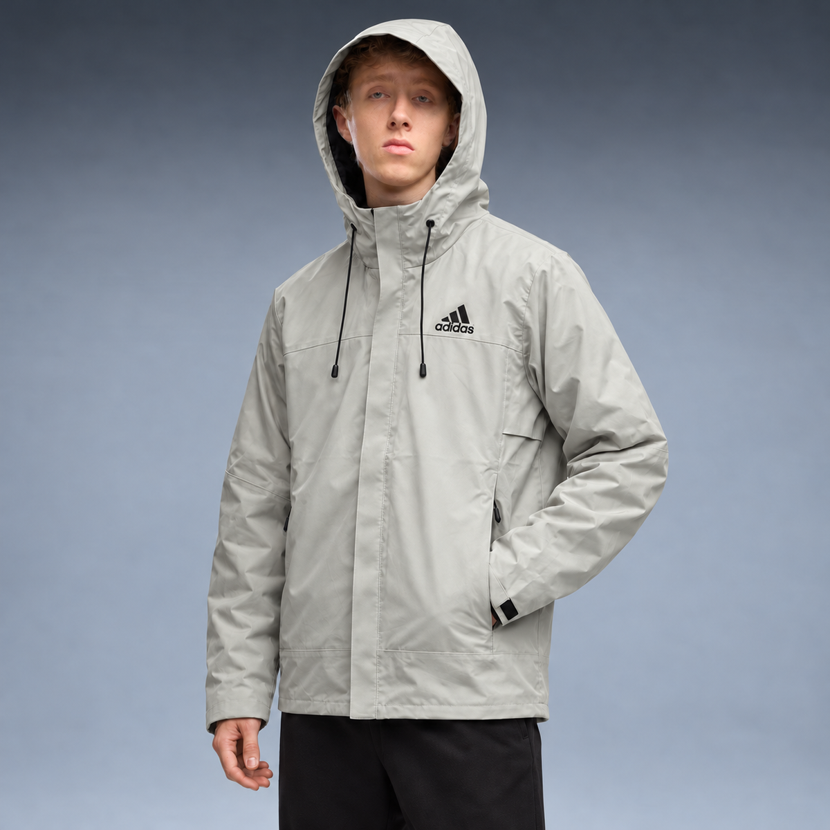 fd-gen yp-adidas-hooded-windbreaker-50898--light-grey tres-quartos