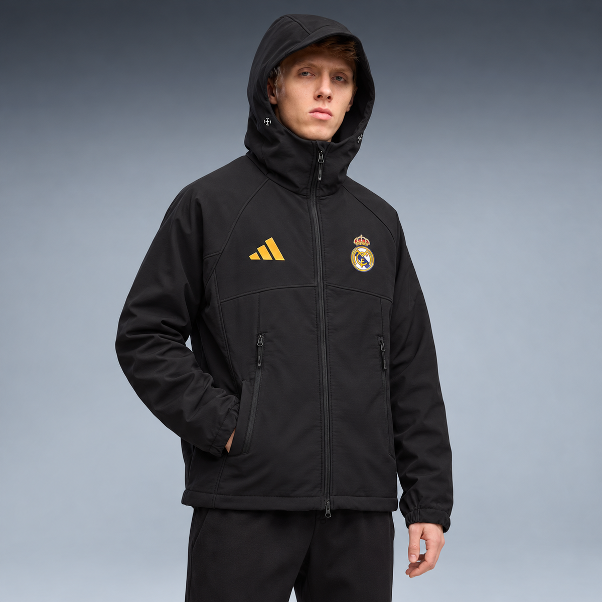 fd-gen yp-adidas-real-madrid-softshell-jacket-89566--black tres-quartos