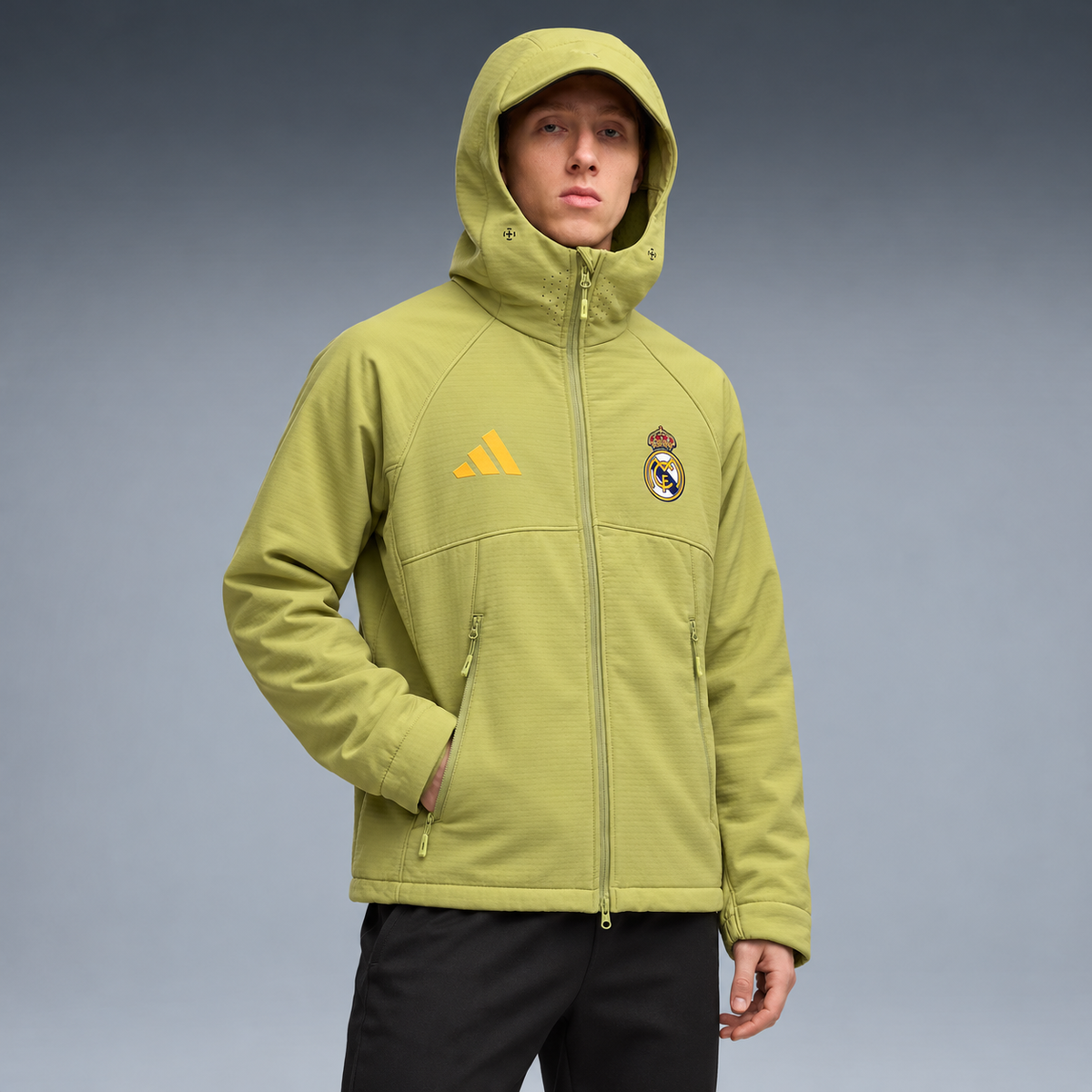 fd-gen yp-adidas-real-madrid-softshell-jacket-89566--olive-green tres-quartos