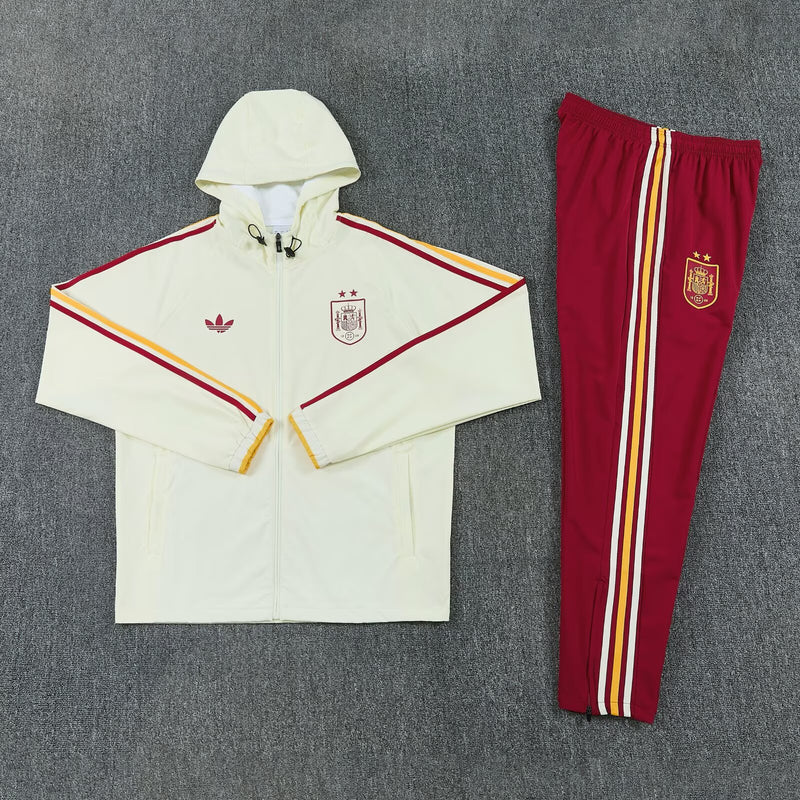 adidas Spain Tracksuit - Cream/Burgundy