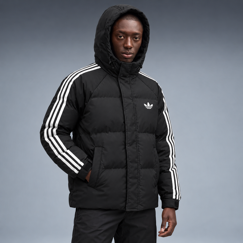fd-gen yp-adidas-trefoil-hooded-puffer-jacket-97216--black tres-quartos