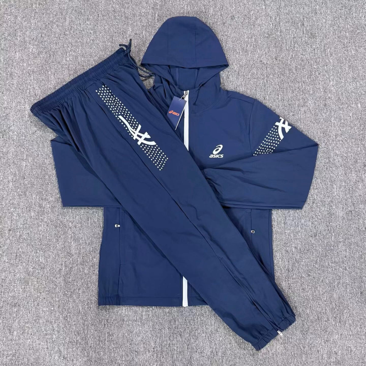 ASICS Hooded Tracksuit - Navy/White