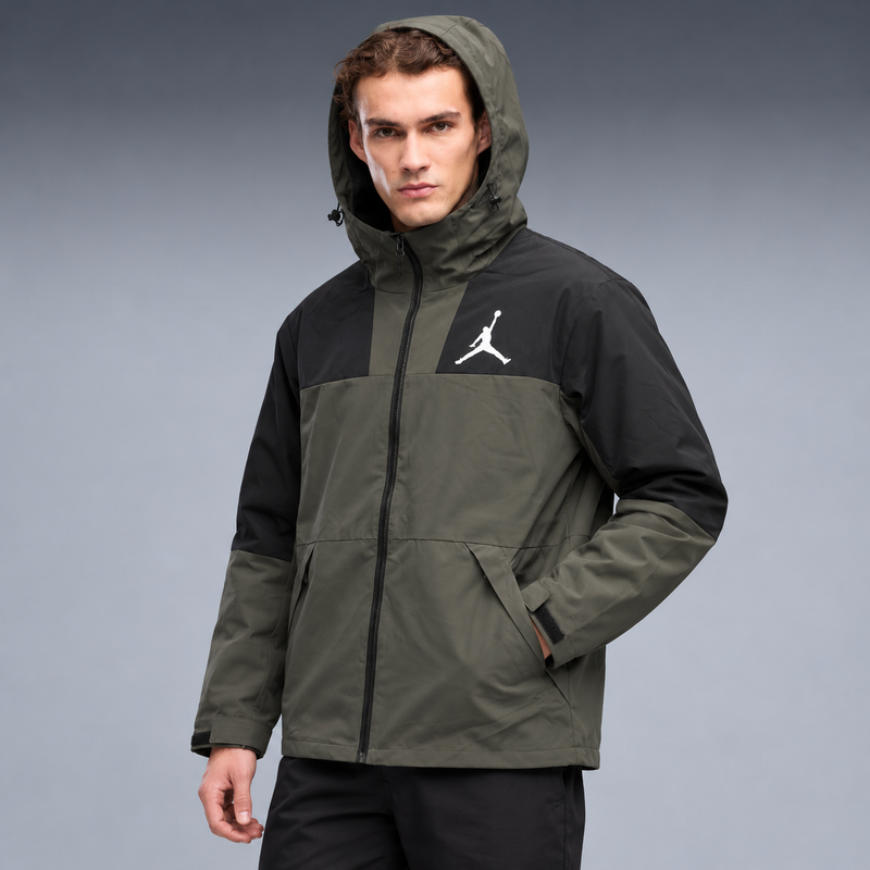 fd-gen yp-jordan-hooded-windbreaker-49964--olive-green-black tres-quartos
