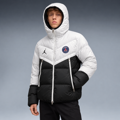 fd-gen yp-jordan-paris-saint-germain-hooded-puffer-jacket-90833--white-black tres-quartos