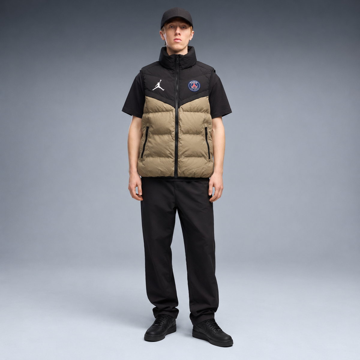 fd-gen yp-jordan-paris-saint-germain-puffer-vest-36696--black-khaki frente
