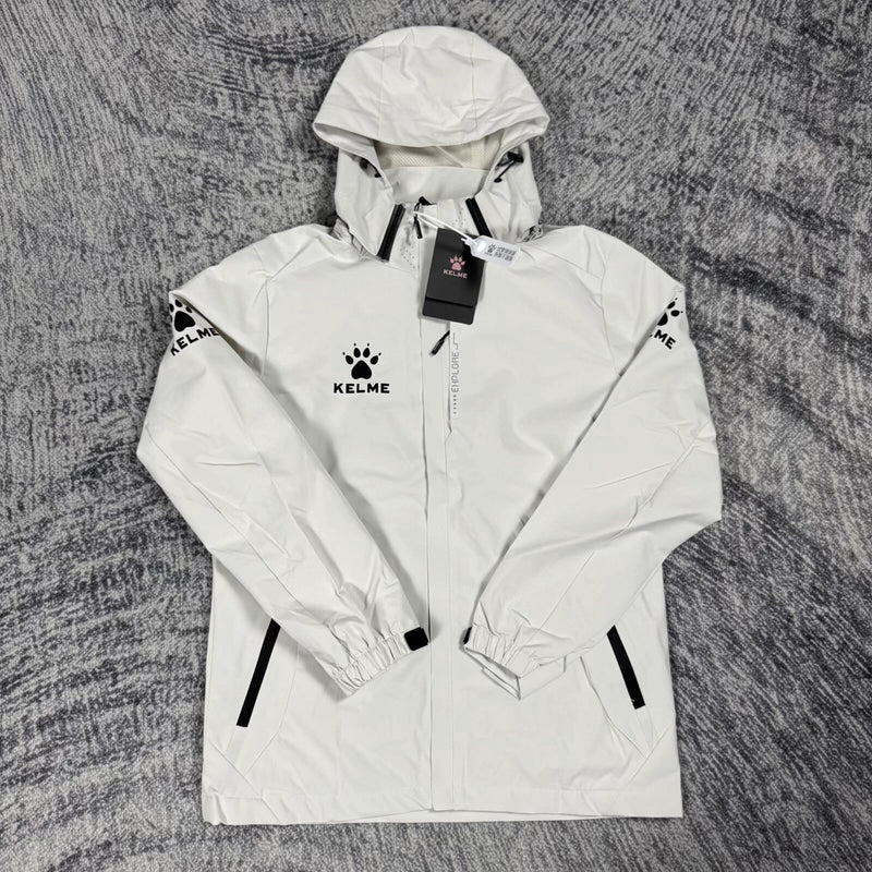 Kelme Hooded Windbreaker - White/Black