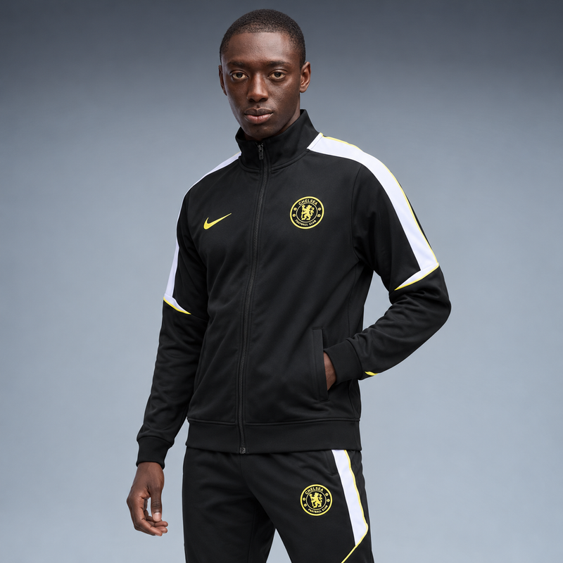 fd-gen yp-nike-chelsea-tracksuit-black-white-yellow-073 tres-quartos
