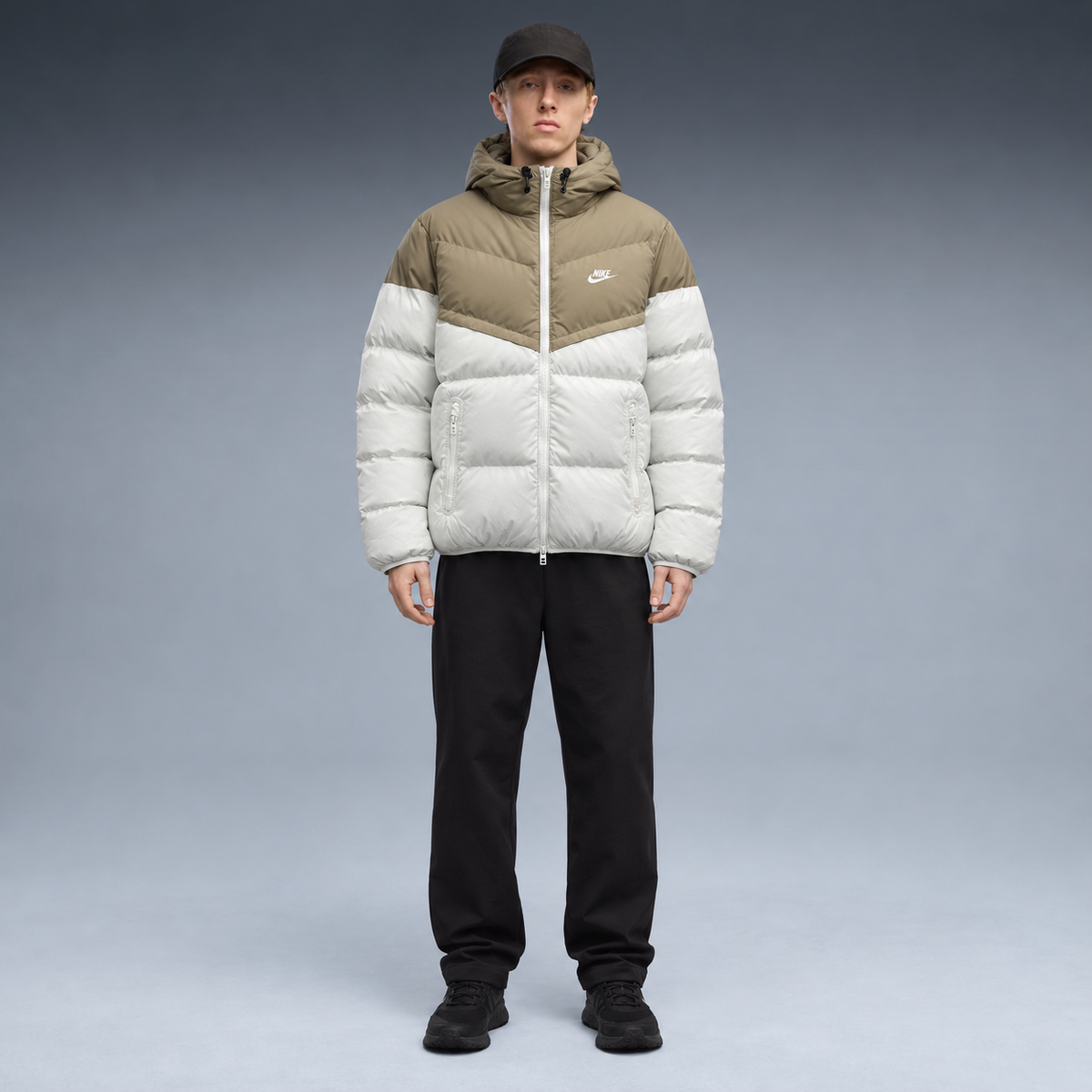 fd-gen yp-nike-hooded-puffer-jacket-84887--khaki-white frente