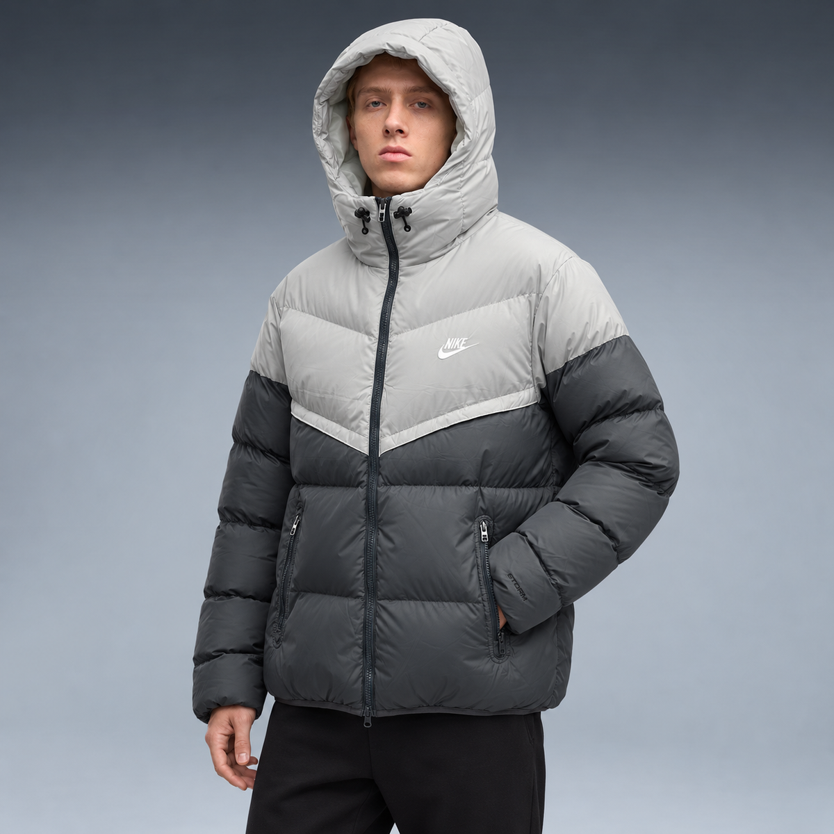 fd-gen yp-nike-hooded-puffer-jacket-84887--light-grey-charcoal tres-quartos