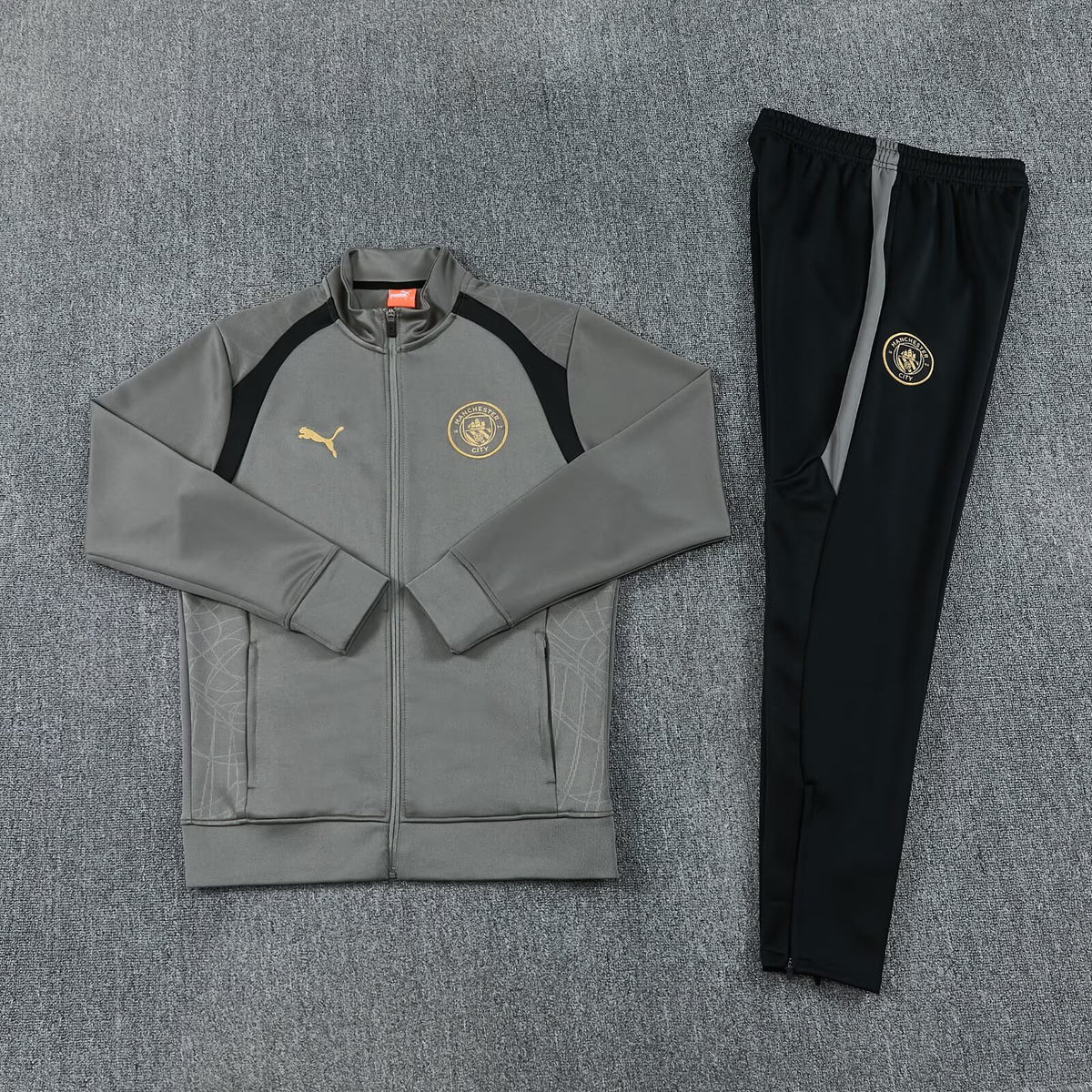 Puma Manchester City Tracksuit - Grey/Black/Gold