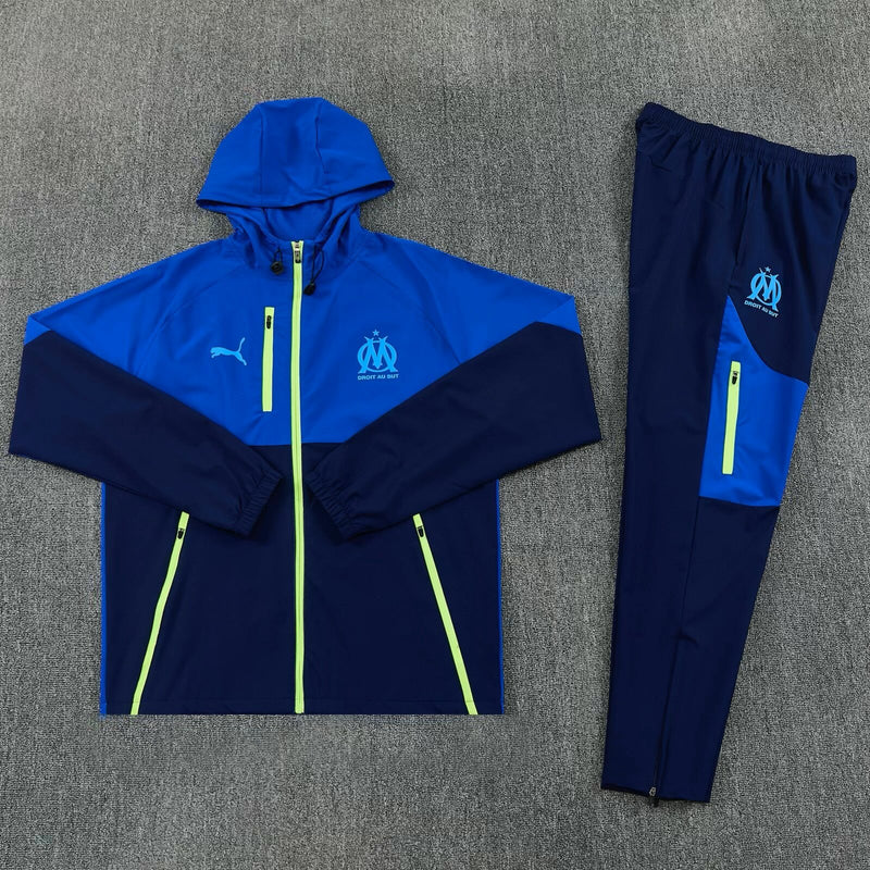Puma Olympique Marseille Tracksuit - Blue/Navy/Neon Yellow