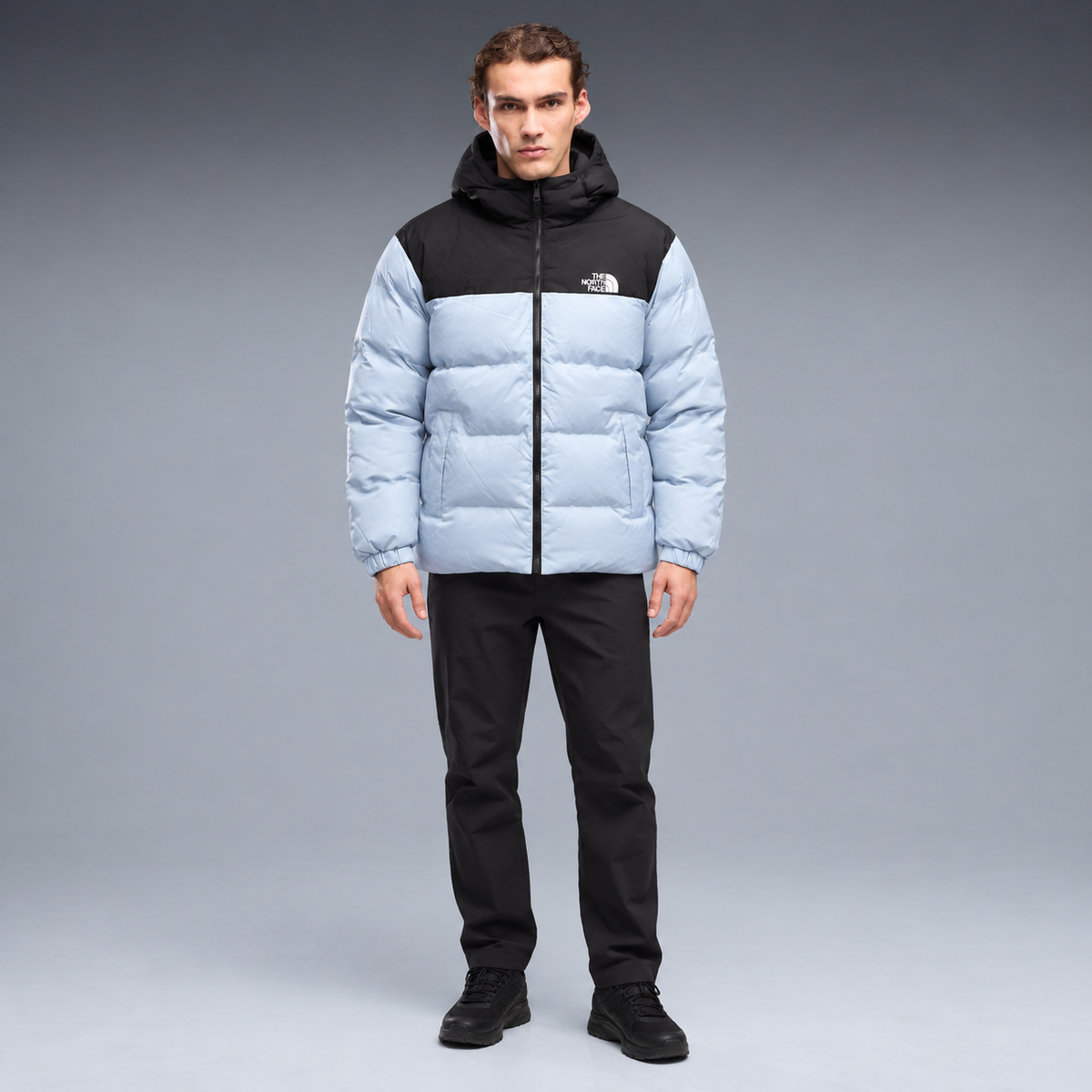 fd-gen yp-the-north-face-hooded-puffer-jacket-97594--light-blue-black frente