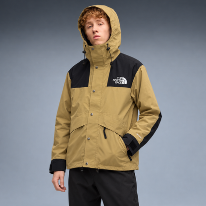 fd-gen yp-the-north-face-hooded-windbreaker-16246--khaki-black tres-quartos