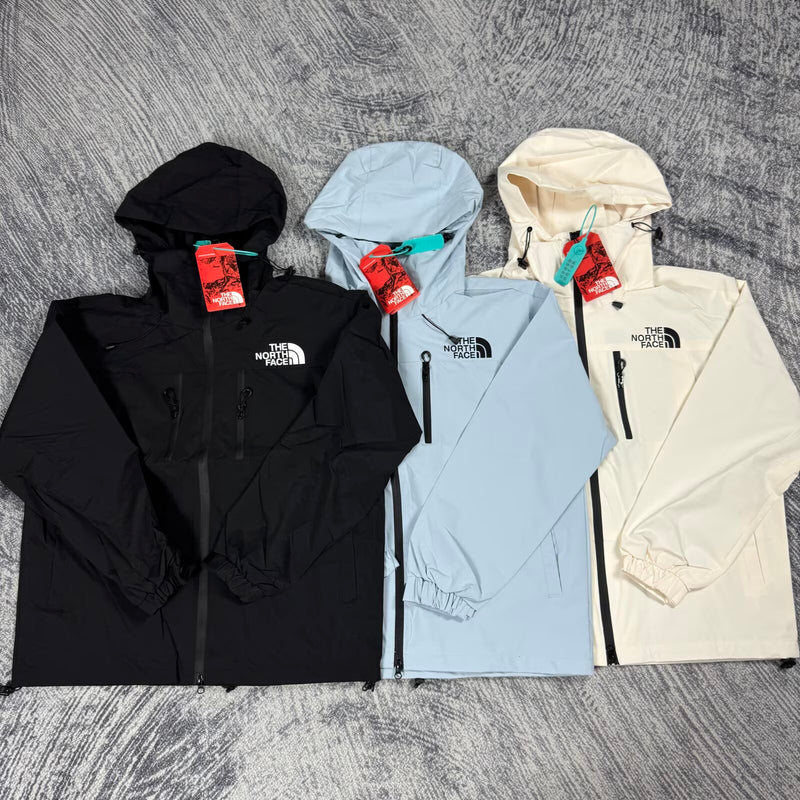 The North Face Hooded Windbreaker - Black/Light Blue/Cream
