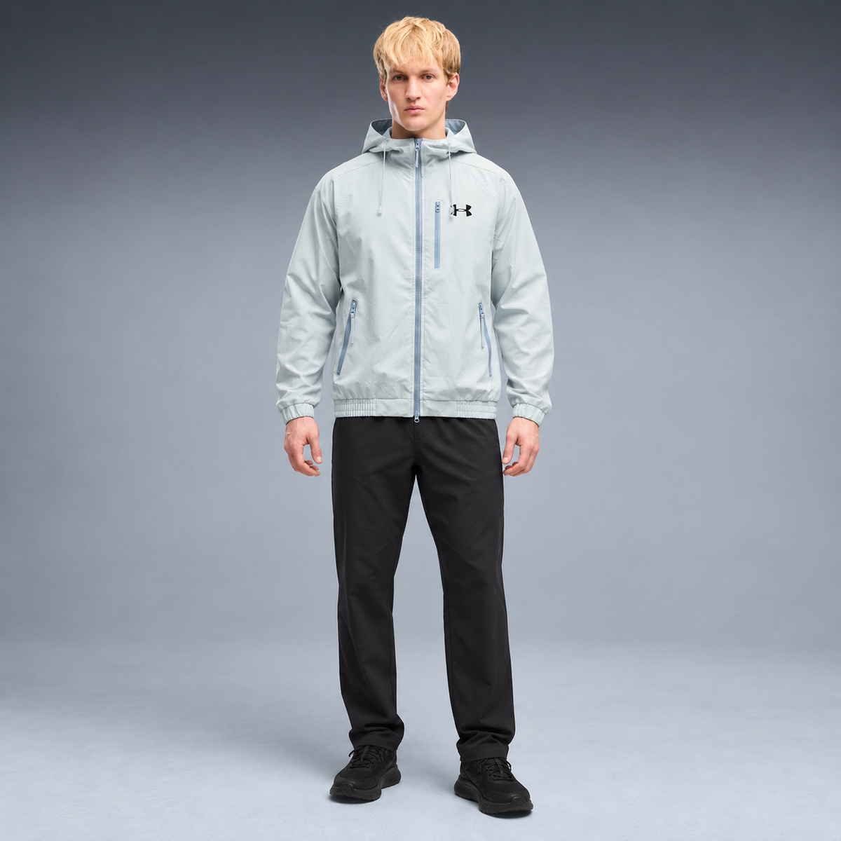 fd-gen yp-under-armour-hooded-windbreaker-72522--light-grey-light-blue frente