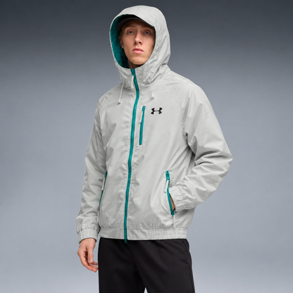 fd-gen yp-under-armour-hooded-windbreaker-72522--light-grey-teal tres-quartos